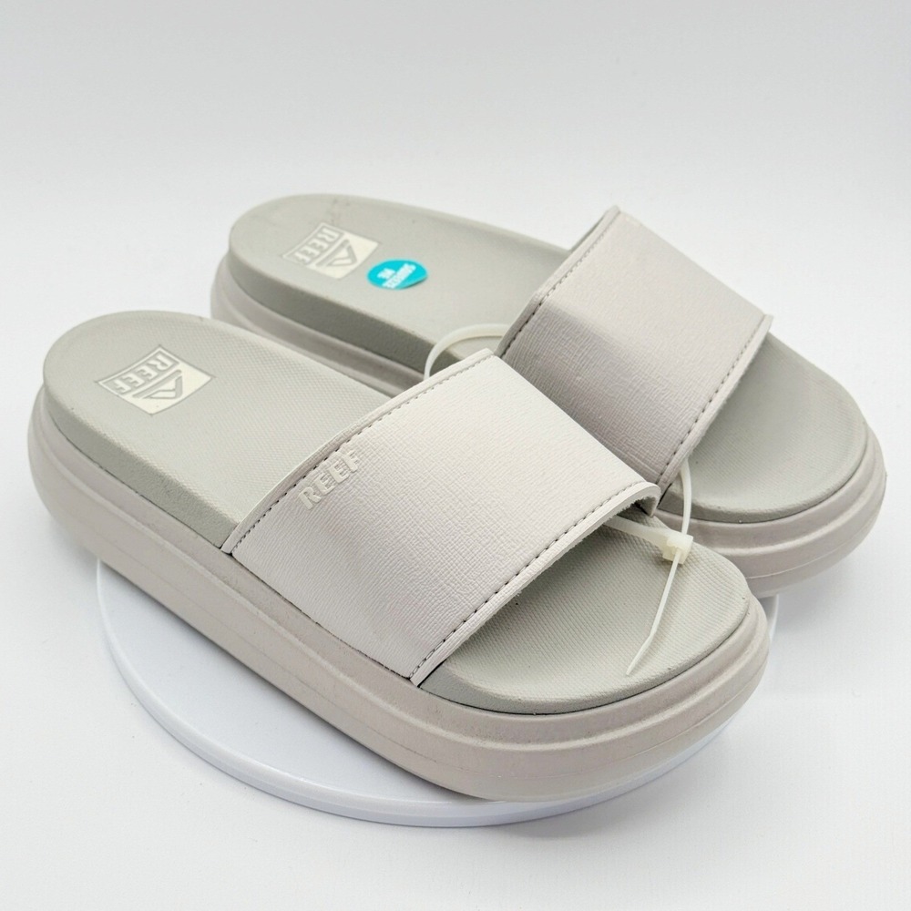 Reef Cushion Bondi Bay Platform Sandals / Size 7 Womens / Grey Slide CJ5591 NEW